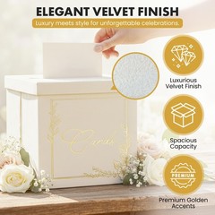 Wedding Card Box – 9″ x Collapsible 9 inches x 9 x 9 inches, White