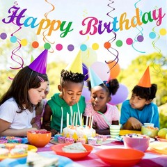 Rainbow Friends Colorful Party-decorations – 21pcs Girls Boys Happy Banner Ga…