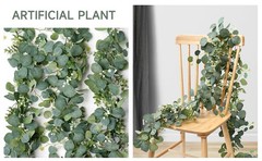 2 PCS Artificial Eucalyptus Garland 5.9FT Faux Silver Dollar Greenery Garland