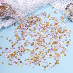 8000 PCS Gold Silver Star Mini Glitter Confetti Sequins 6mm Decor 60g