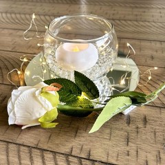 Round Mirror Centerpieces Acrylic Circle Tray Candle Plate 8 Inch 10 PCS