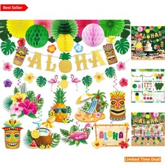 Vibrant Luau Party Decorations – 37 Pieces for Ultimate Tropical Celebration