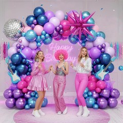 Purple Blue Pink Balloon Arch Kit, Light Pink Hot Pink Metallic Blue Purple B…