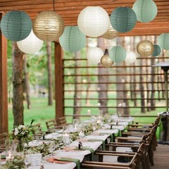Paper Lanterns Decorative, Round Hanging Paper Lanterns Decorations for Rusti…