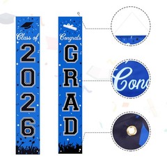 2026 Graduation Decorations, 70.8 inches x 13 inches, Blue and Black