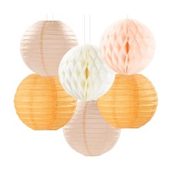 Beige-Orange Peach Fall Party-Decorations -Lanterns- 14pcs Autumn Thanksgivin…