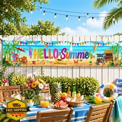 CoquetteBow012 Summer Party Banner SHATAN 120×20 inch