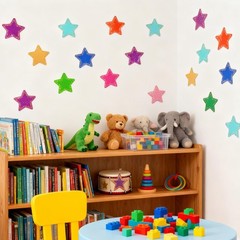 Star Paper Cutouts Assorted Colors Classroom Bulletin Board Decor 117 PCS