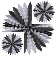 3 x 24 Inch / 60cm Black and White Paper Fan Decoration
