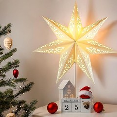 Handmade White Paper Star Lantern Lamp Christmas Festive Hanging Paper Star Lamp