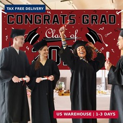 Graduation Decorations 2026 2027 – Maroon Polyester Graduation Backdrop – Gradua