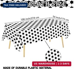 QIYANPAX 4 Pieces Soccer Tablecloths – Soccer Birthday Party Decorations Soccer