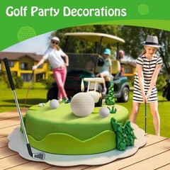 Golf Ball Birthday Candles, Cake Topper & Mini Club for Iron, White