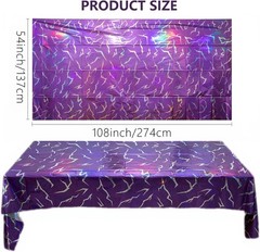 K-Style Birthday Decorations Iridescent Holographic Laser Tablecloth 2 Pack