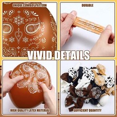 52 Pcs Horse Balloons Cowboy Party Decorations Bandana Balloons Cowgirl
