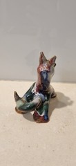 10cm Glazed Pottery Dog Creative Art Paint