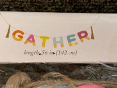 Ankyo Development Co. «GATHER» Multicolor 56″ Banner w/ Jute Tassels NEW SEALED