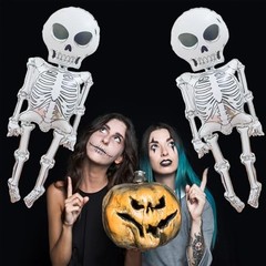 Large Spooky Mylar Life Skeleton Balloons 34×62 Inches – 2 Pieces