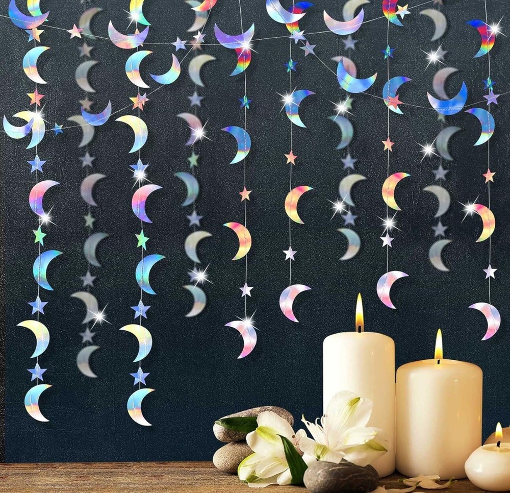 Glitter Star ⭐️ 🌙 Moon Holographic Decoration 📦