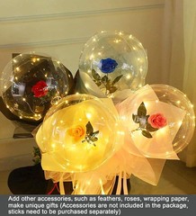 10 Pack LED Light Up Balloons 20 Inch Clear Helium Bobo Balloons String Lights