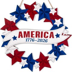 Foldable Wooden Wreath for 250th Anniversary – Perfect Outdoor Patriotic Sign