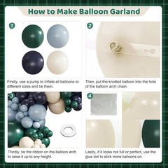 Blue and Green Balloons Arch Garland Kit, Tartan Plaids Decorations Baby Show…