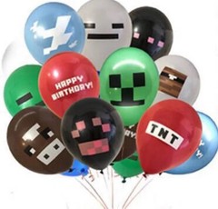 20 pc Minecraft Theme Birthday Party Large Foil Balloons and Small Balloons