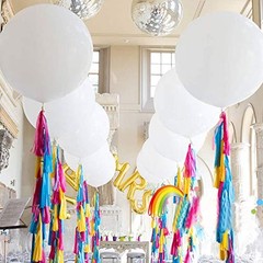 36 Inch Giant Latex Balloons, Standard White Round Balloons for Birthdays Wed…