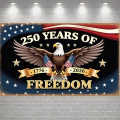 4th of July Banner Decorations America 250th Anniversary Independence Day Backdr