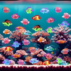 36pcs Plastic Tropical Mini Fish Toy Set for Children’s Party Supplies and Decor