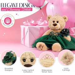 Large 20” Quinceañera Teddy Bear Centerpiece – Elegant Dress, Oversized Keeps…