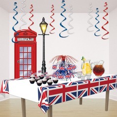 Beistle 2-Pack Union Jack Rectangular Plastic Tablecovers, Royal English Party D