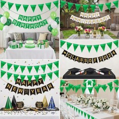 64ft Green Triangle Pennant Banner Flag Metallic Bunting Garland for Hanging …