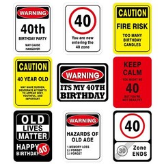 40th Birthday Decorations 9 Pcs Funny Centerpieces & Banner for Men & Women