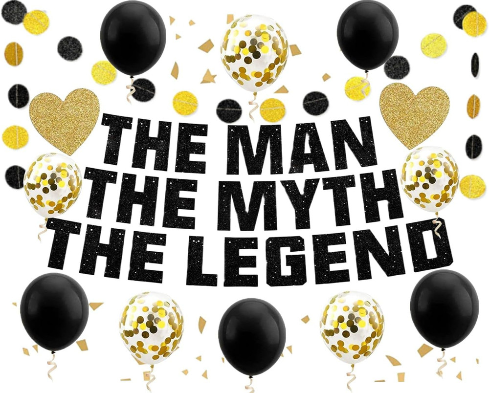 The Man the Myth the Legend Banner Birthday Party Decoration Photobooth for Fare
