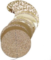 6 Pcs Glitter Champagne Gold Paper Circle 6 Count (Pack of 1),