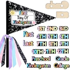 Composition Book First Last Day School Flag Kit Ribbons 23 PCS Photo Prop