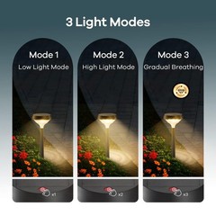 Linkind Solar Lights Outdoor 8 Pack, Solar Pathway Lights, Warm White Landsca…
