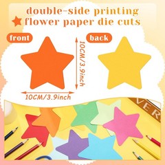 360 Pcs 3.9 Inch Star Cutouts Paper Assorted Colors Die Cuts for Bulletin