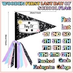 Composition Book First Last Day School Flag Kit Ribbons 23 PCS Photo Prop