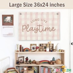 Long Live Playtime Banner Playroom Decor，Pink Playroom Decor for Girls Room, …