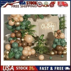107pc Woodland Balloon Decorations w/Leaves, Baby Deer-Birthday, Baby Shower etc