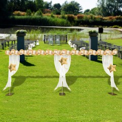 Modern Gold Steel Freestanding Rack Photography Backdrop Stand For Wedding Party