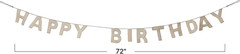 Decorative Felt Happy Birthday Banner, Natural