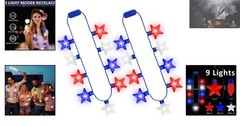 Multi-Function LED Star Necklaces – Perfect for Independence Day & Memorial Day
