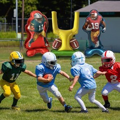 Football Party Balloon Set – Includes Goal Post & 2 Football Player Balloons,…