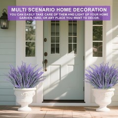 TURNMEON 10 Bundles Artificial Lavender Flowers for 10 Bundles, Gray Purple