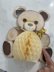 VTG 1982 Beistle Co USA Teddy Bear Die Cut Party Decor Honeycomb Baby Shower