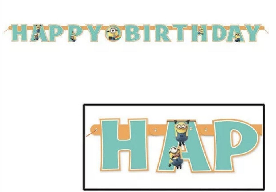 DESPICABLE ME 2 HAPPY BIRTHDAY BANNER ~ Birthday Party Supplies Minions