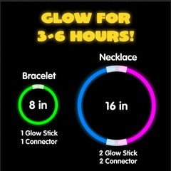 JOYIN 800 Pcs 8″ Glow sticks Bulk Party Favors Pack, Neon Glow in the Dark Pa…